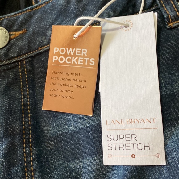 Lane Bryant size 28 Mid Rise Super Stretch Skinny Jeans Destructed - Picture 2 of 4